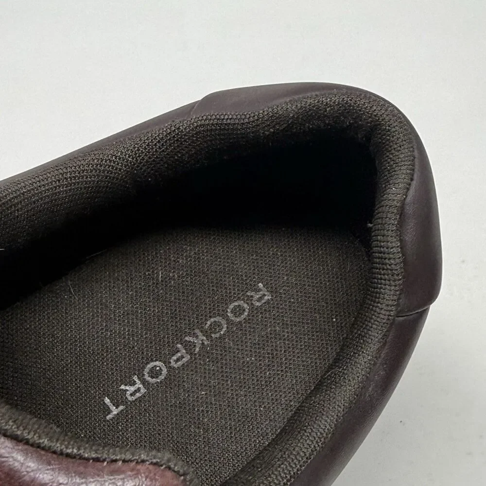 Rockport Ridgefield Eureka Walking Shoes Mens 8 M Brown Leather Casual Comfort